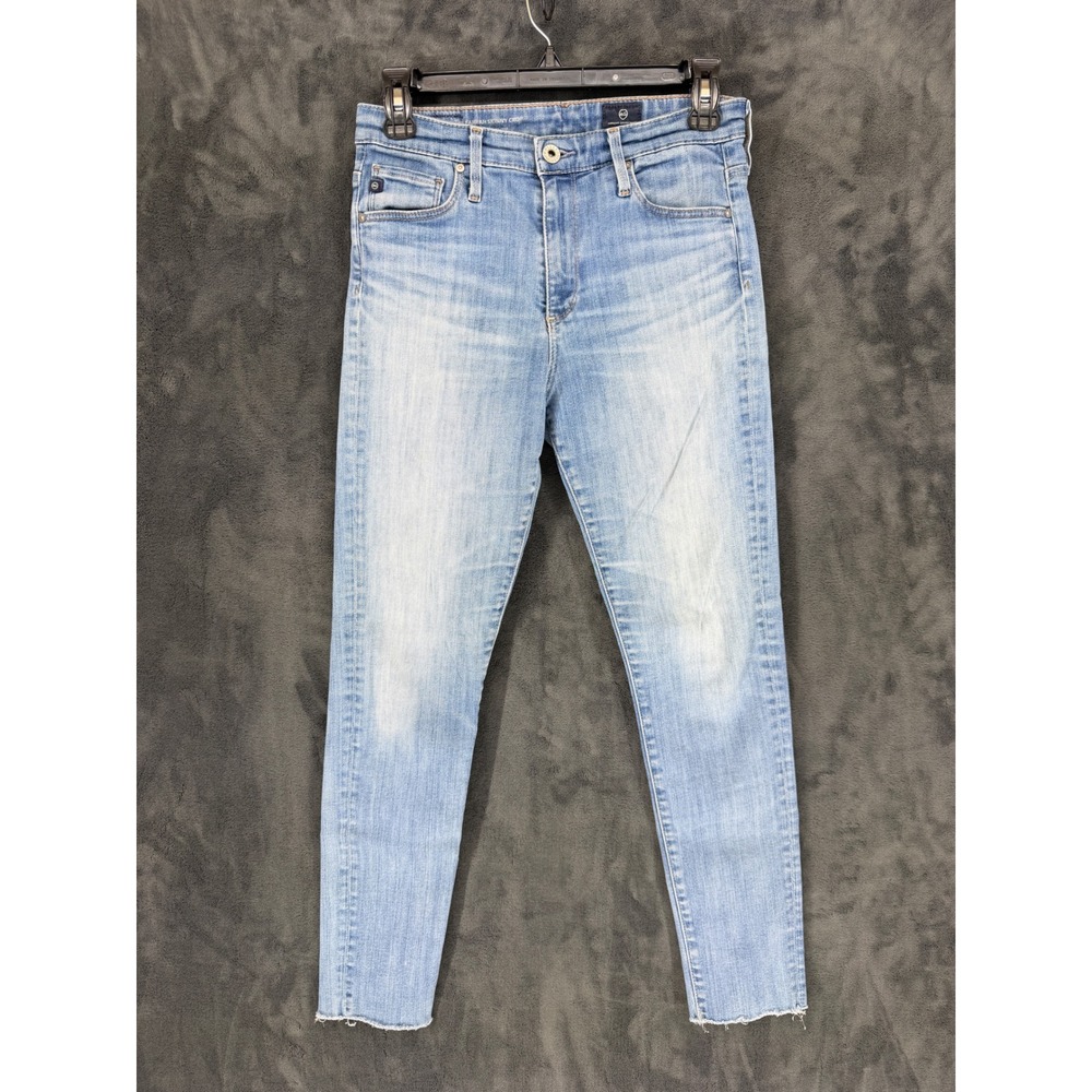 AG Adriano Goldschmied Farrah Skinny Crop High Rise Jeans Light Wash 27R GNR1396